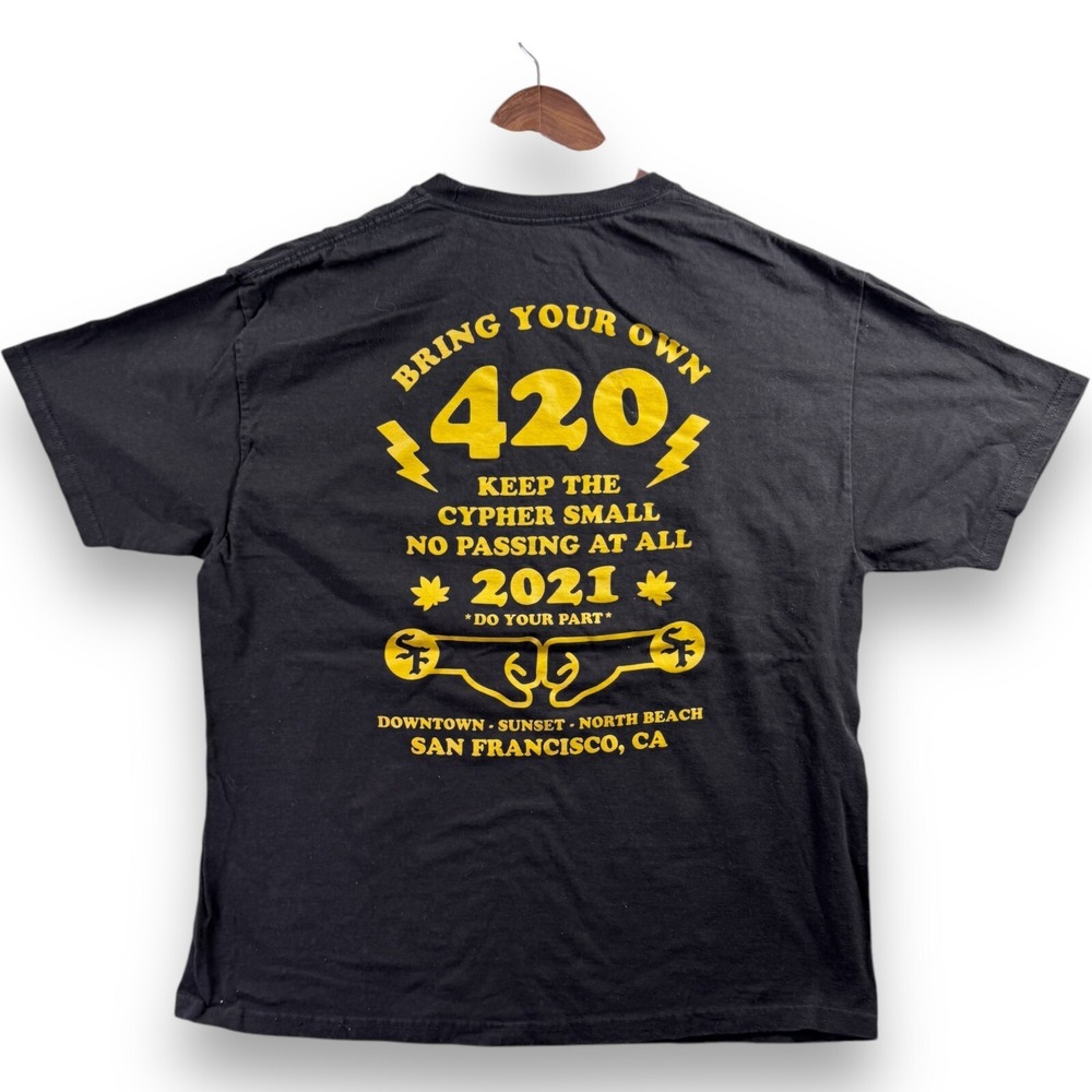 AllStyle Bring Your Own 420 San Francisco 2021 T-Shirt Mens XL Black Graphic Tee